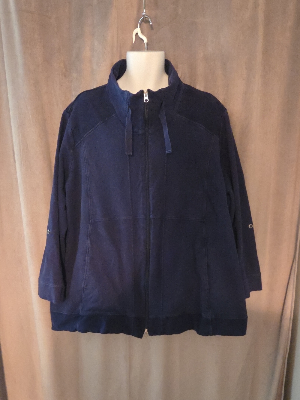 neon buddha Navy Lightweight Zip-Up Shirt Jacket